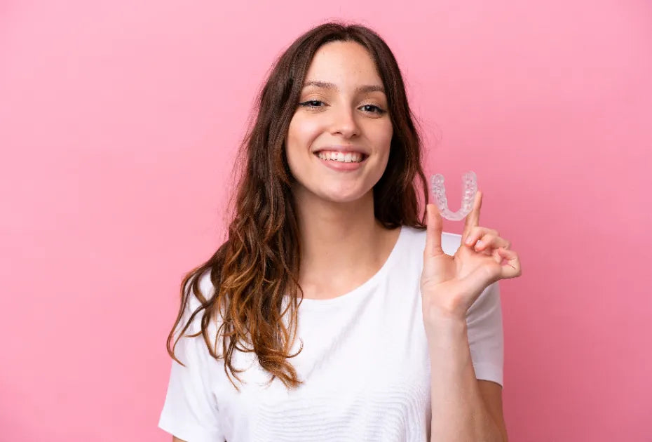 Teen wearing Smileie clear aligners and smiling confidently